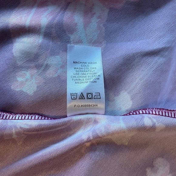 Only Necessities Purple White Pink Polyester Short Sleeve Zip Front House Dress - Picture 6 of 7